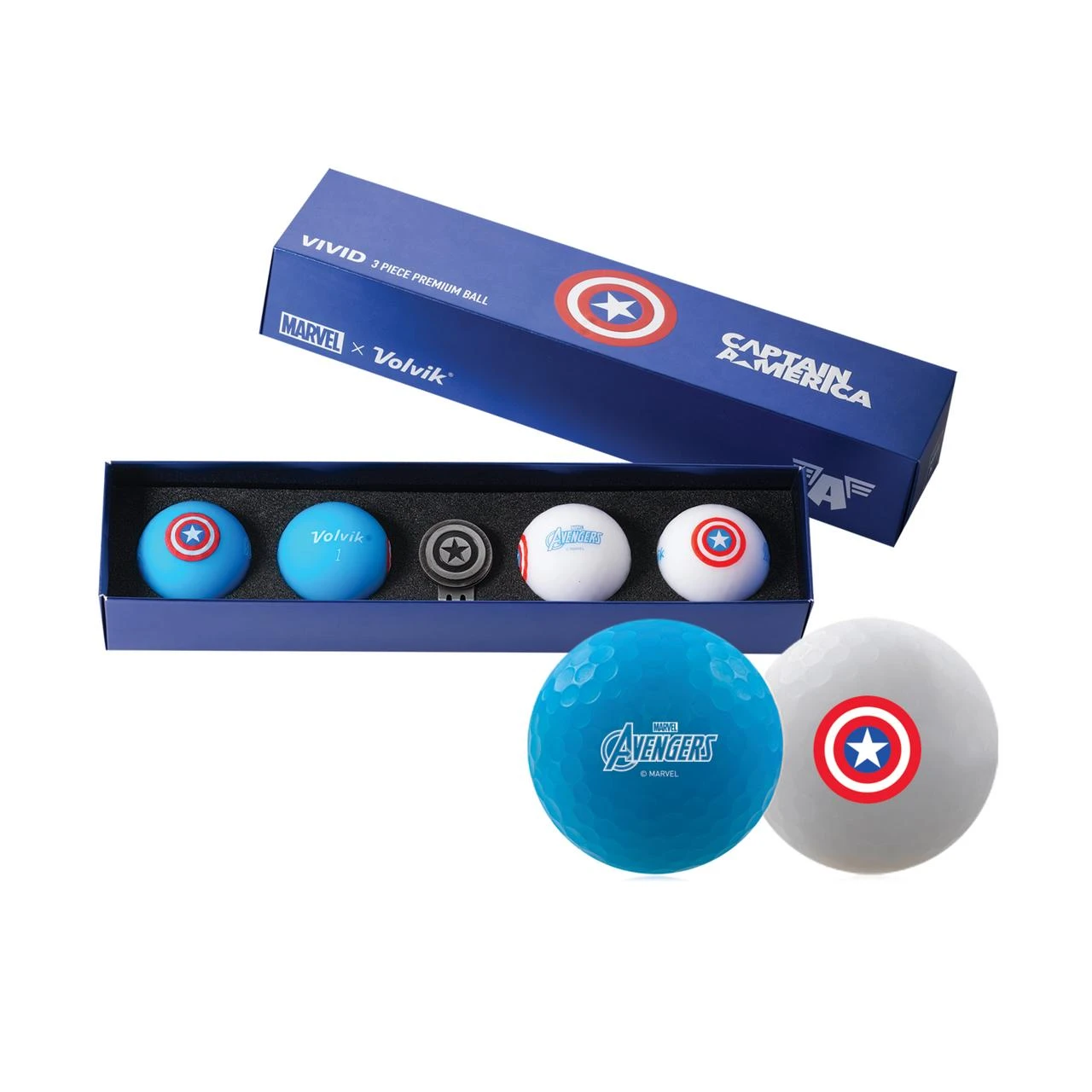 Marvel Vivid 4 Pack Gift Set Golf Balls - Captain America Edition 1 Marvel Vivid 4 Pack Gift Set Golf Balls - Captain America Edition