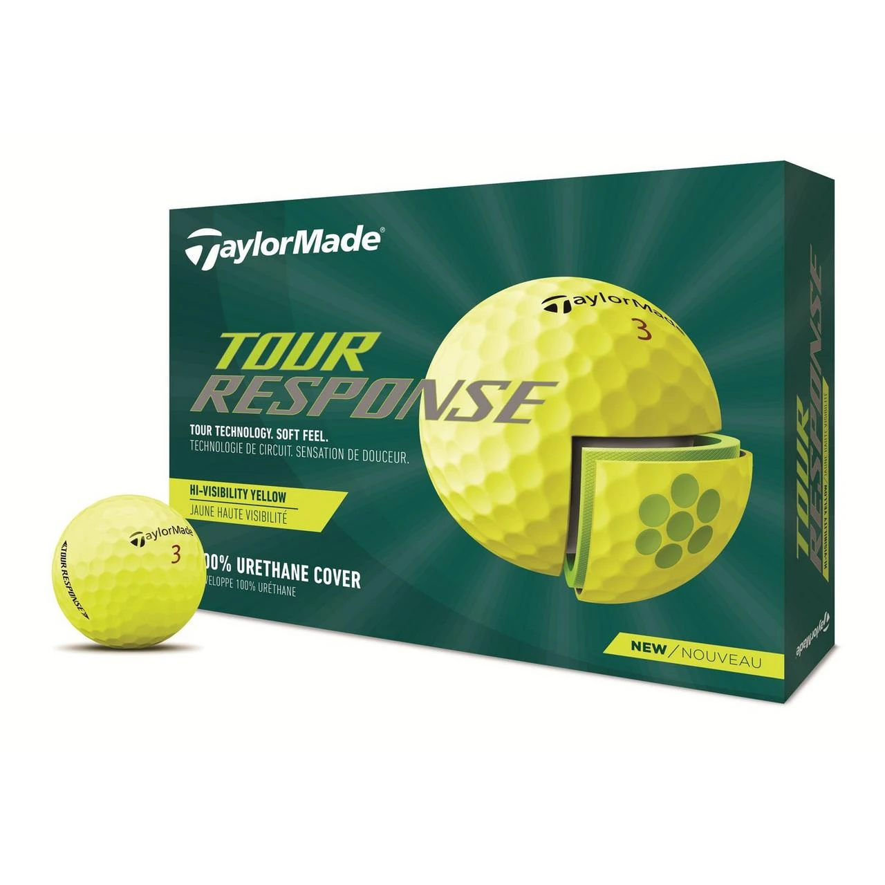 TaylorMade Tour Response Golf Balls - Yellow 1 TaylorMade Tour Response Golf Balls - Yellow